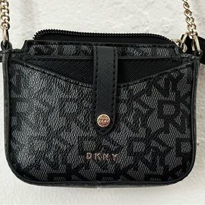 DKNY Thomasina Micro Mini Crossbody with credit card holder in black